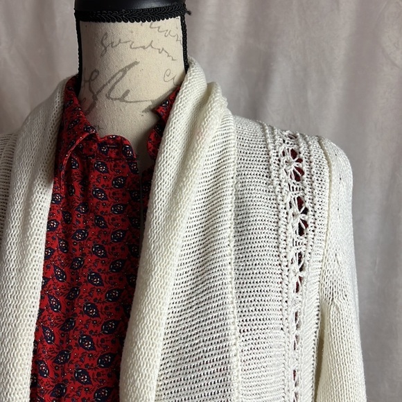 Anthropologie Angel of The North Off White Cardigan size Small Long - Picture 5 of 9